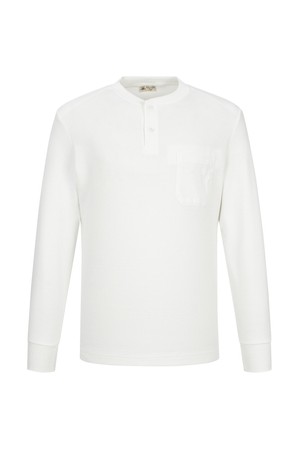 배색 헨리넥 티셔츠 화이트 (AM0DKS35231)