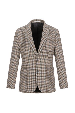 멀티컬러체크 방모자켓 베이지 (AM0DJK40353)