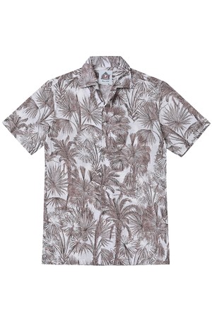 남성 CR 프린트 반팔 셔츠 브라운 (AM0DWS23357)