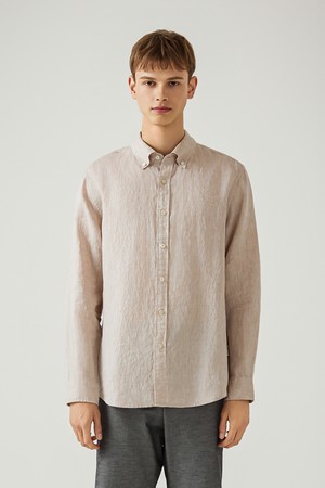 솔리드 린넨 셔츠 베이지 (AM0EWS20153)