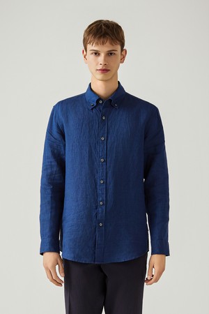 솔리드 린넨 셔츠 네이비 (AM0EWS20149)