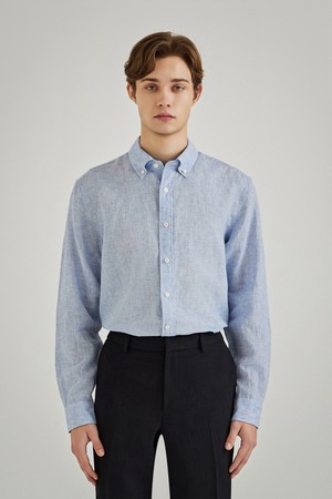 잔체크 셔츠 라이트블루 (AM0EWS10141)