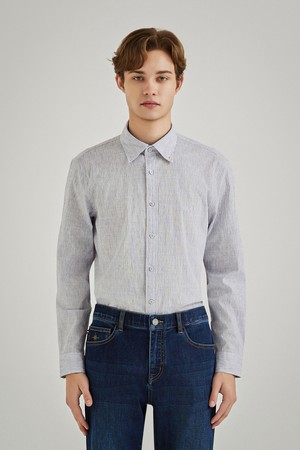 마이크로 세로 스트라이프 셔츠 블루 (AMSEWS10141)