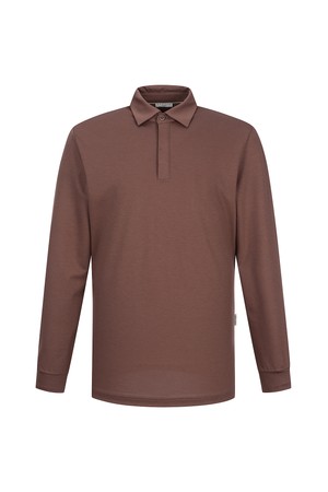 히든마이 솔리드 Y카라 티셔츠 브라운 (AM0EKS10157)