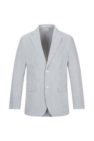 세로 스트라이프 써커 셋업 자켓 화이트 (AM0EJK25531)