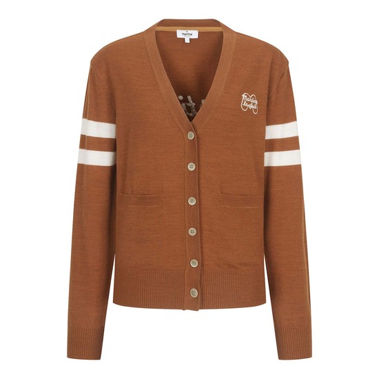 Double Stripe Cardigan_CAMEL