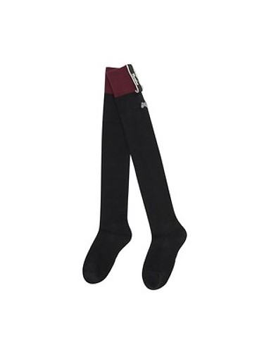 Logo Point Over Knee Socks_BLACK-a