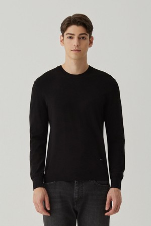 베이직 라운드 니트 블랙(AM0ERD30139)