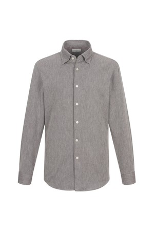 셔닐 스트라이프 셔츠 브라운(AM0EWS40157)