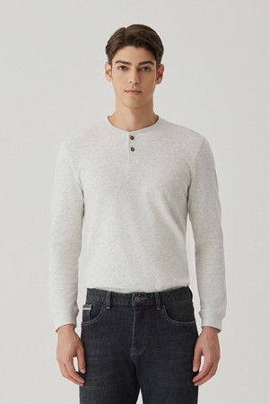 헨리넥 티셔츠 L/그레이(AM0EKS35132)