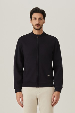 융본딩 짚업 가디건 네이비(AMSECD40149)