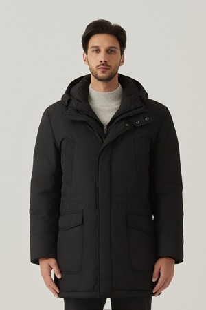 후드 탈부착 다운 토퍼 블랙(AM0ETP40139)