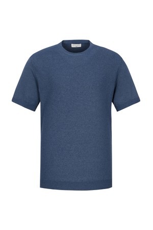 베이직 라운드 반팔 니트 G블루 (AMSERD20146)