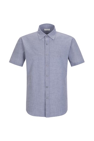 남성 반팔 잔지도리 셔츠 네이비 (AMSEWS20149)