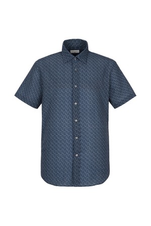 에어메쉬 프린트 반팔 셔츠 네이비 (AMSEWS20249)