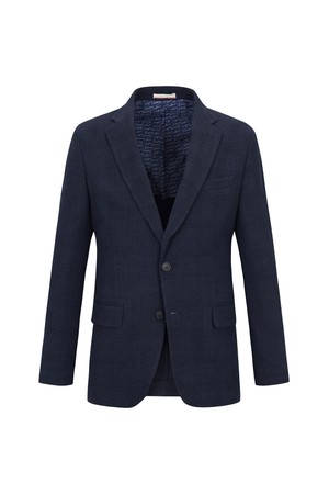 울혼방 써커 체크 자켓 네이비 (AM0FOZC10449)