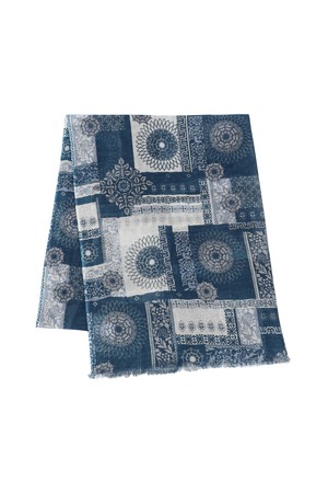 기하학 패턴 스카프 블루 (AMAFAMF10143)