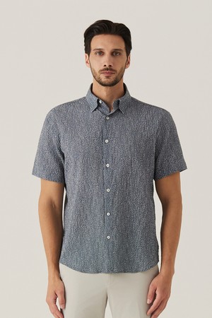 도트 서커 프린트 셔츠 그레이 (AM0FTWB20334)