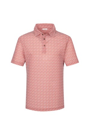 전판 프린트 Y카라 티셔츠 레드 (AM0FTTY20876)