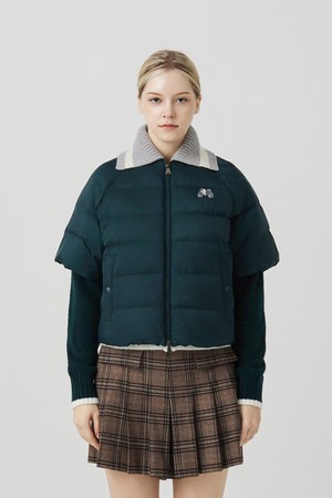Half Sleeve Down Jumper_GREEN