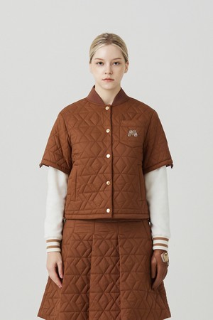 Quilting Half Sleeve Jumper_CAMEL