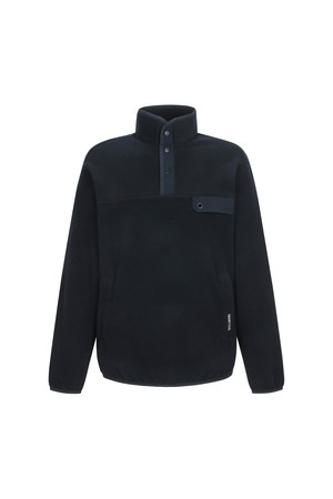 Fleece Button High neck T shirts_NAVY (Men)