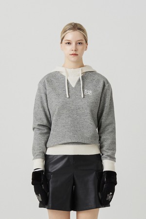 Knit Hood Hybrid T Shirts_M/GRAY
