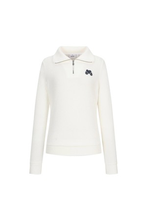 Fluffy Half Zip up T shirts_OFF-WHITE