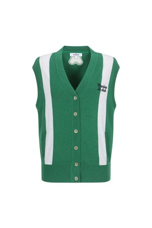 Color Combi Knit Vest_GREEN