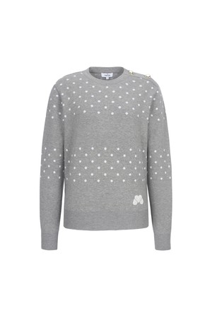 Logo Round neck knit_M/GRAY