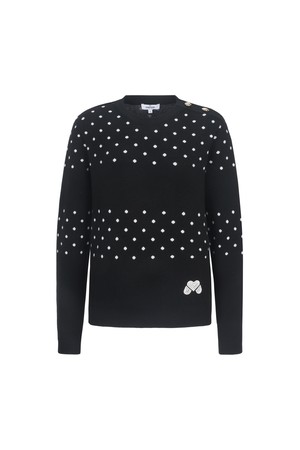 Logo Round neck knit_BLACK