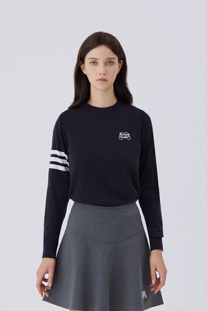 Heart Round Kneck T Shirts _NAVY