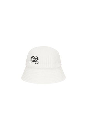 Symbol Corduroy Bucket Hat_WHITE