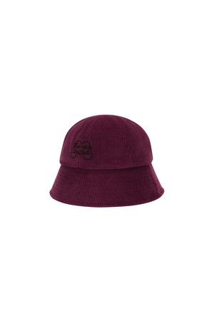 Symbol Corduroy Bucket Hat_BURGUNDY