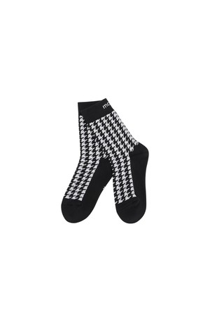 Jacquard Check Socks_BLACK