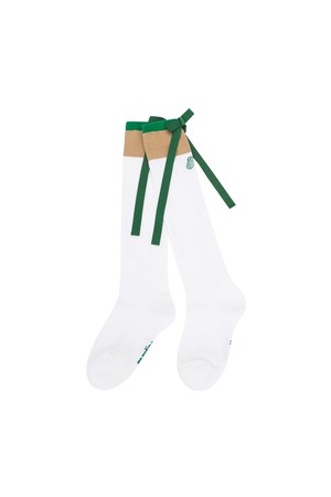 Ribbon Back Point Knee Socks_GREEN