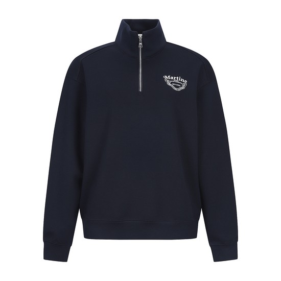 High Neck Half zip Sweatshirts_NAVY
