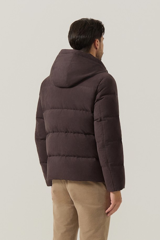 Ferraro Milano - 다운/패딩 - 후디 스웨이드 점퍼 브라운 (AM0FOJO40257)