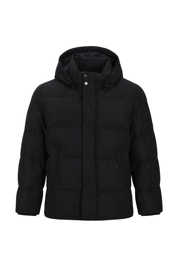 Ferraro Milano - 다운/패딩 - 후디 스웨이드 점퍼 네이비 (AM0FOJO40249)