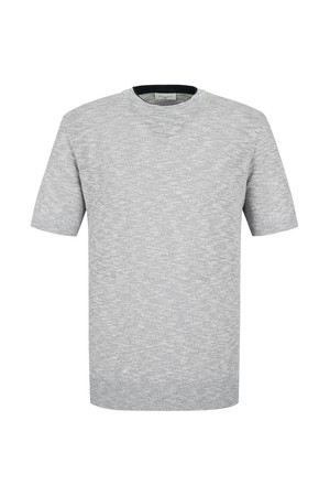 앞판 잔조직 라운드 니트 L/그레이 (AMSFTSR20132)