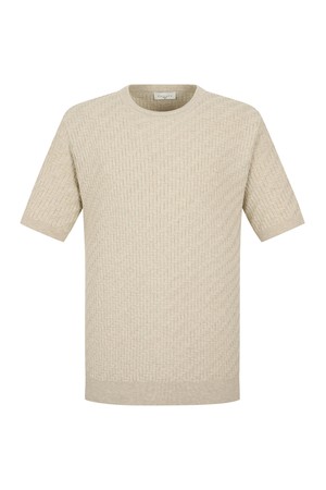 변형 벽돌조직 라운드 니트 베이지 (AM0FTSR20153)