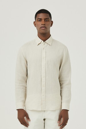 긴팔 투톤 린넨 셔츠 아이보리 (AM0FTWB20161)