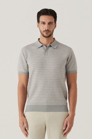 투톤 헤링본 티에리 스웨터 L/그레이 (AM0FTSY20532)