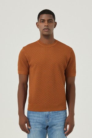 다이아몬드 스카시조직 라운드 니트 카멜 (AM0FTSR20260)