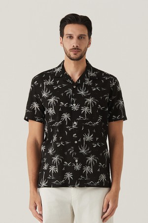 야자수 프린트 셔츠 블랙 (AM0FTWB25239)