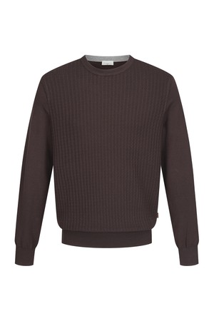 앞판 케이블조직 라운드 니트 브라운 (AM0FTSR30157)