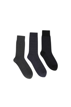 데일리 패턴 양말 3 in 1 set D/그레이 (AMAFASK30237)