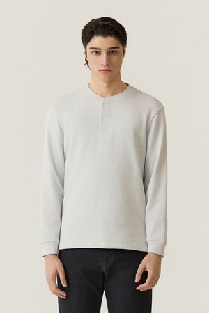 변형 피케조직 헨리넥 티셔츠 L/그레이 (AM0FTTH35132)