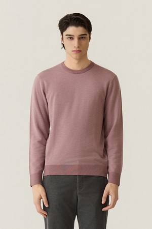 전판 자카드 라운드 니트 핑크 (AM0FTSR30273)