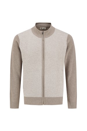 앞판 사선조직 풀짚업 니트 베이지 (AM0FTSC35153)